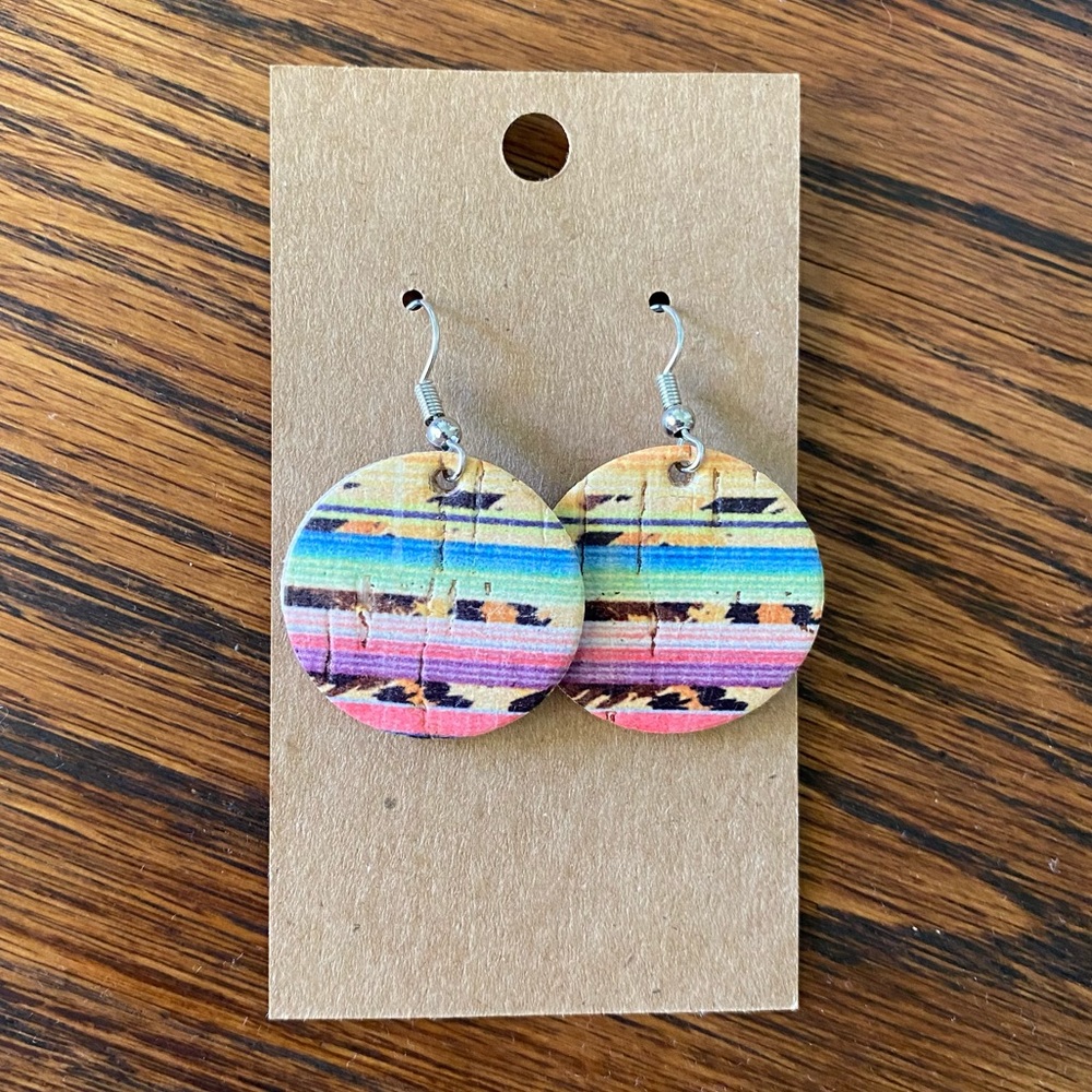 Colorful cork earrings